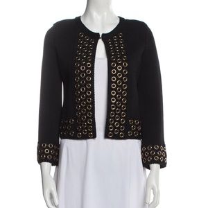 Maje Black/Gold Eyelet Evening Jacket